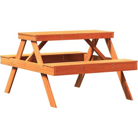 Maison Exclusive - Picknicktisch Wachsbraun 105x134x75 cm Massivh