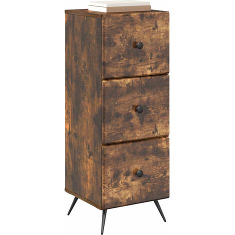 Maison Exclusive - Mobile con Cassetti Rovere Fumo 33 x 34,5 x 90 cm