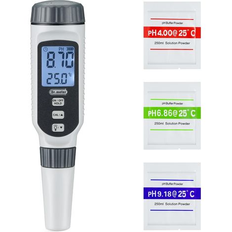 APEX PH Mètre Électronique, Dr.meter Testeur PH Avec Rétro Éclairage Testeur PH Précision de Mesure de 0 à 14 pH, 1% Précision de Lecture (1/5)