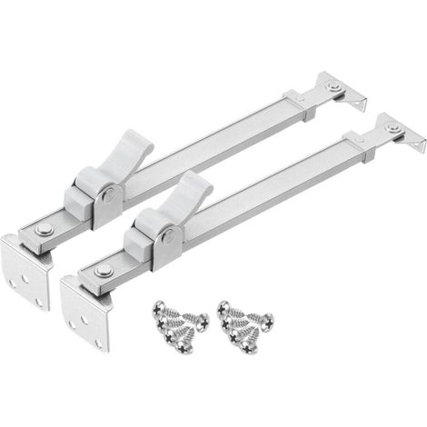 Argent 2Pcs 15 pouces Fenêtre Charnières, Acier inoxydable Acier À battant Fenêtre Compas, Réglable Friction Compas Charnières Fenêtre Entretoise avec Vis, (1/5)