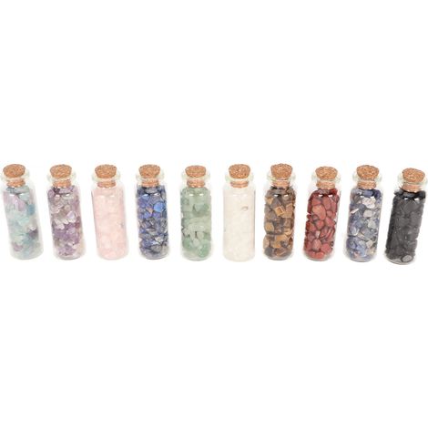 Lot de 10 Pierres de Guérison en Cristal, Divers Styles et Couleurs, Portables, Éclats pour Collection, DIY et Décoration (1/5)