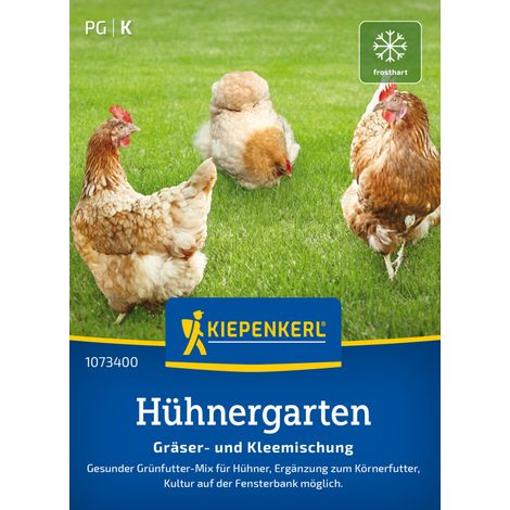 Kiepenkerl Rasensamen Hühnergarten Gräser- und Kleemischung für ca. 1 m² (1/2)
