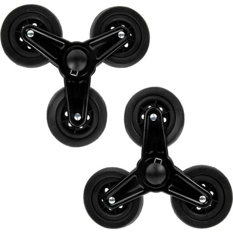 Lntyq 1 Paire de roulettes Roues Bagages Panier roulettes Diable Roues Triangle Roues Roues pour L' Panier Diable D' épicerie Noir