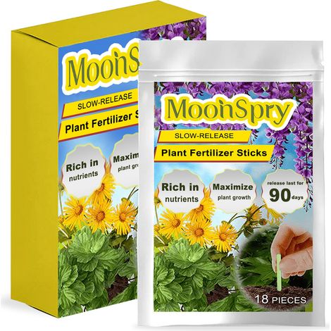 MoonSpry Plant Growth Fertilizer Sticks – Fertilizer for houseplants, flowers, green plants, potted plants, garden nutrients (1/5)