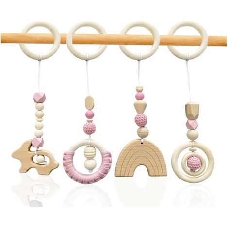 Arche de jeu en bois pour bébé - Pendentif en bois - Jouet avec 4 arches de jeu en bois (1/4)