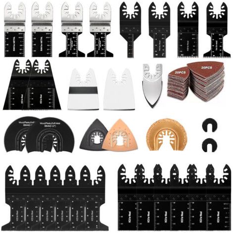 Coffret de 72 lames de scie oscillante – Acier à haute teneur en carbone – Dents ondulées pour coupes rapides – Compatible avec Dewalt, Dremel, Bosch - 72Pcs
