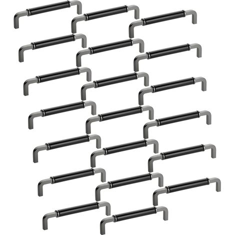 SOTECH Möbelgriff Schubladengriff Schrankgriff AXIS BA 160 mm anthrazit mit schwarzem Porzellan-Einsatz, 20 Stück (1/5)