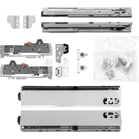 BLUM Schubladenschienen TANDEM SET Zargenhöhe 68mm, mit TIP-ON BLUMOTION Einheit, 30kg, NL550mm, grau, bis KB600mm (1/5)