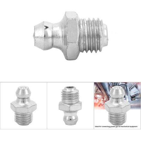 10 Pièces Embout de Graisse en Métal pour Pistolet à Graisse, Accessoire de Lubrification, Buse de Remplissage (02) (1/5)
