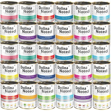 DOLINA NOTECI Premium Mix of Flavors Nassfutter für Hunde, 30 x 400 g, getreidefrei
