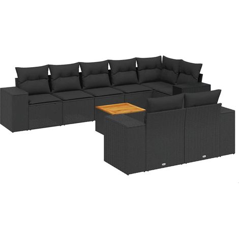 Maison Exclusive - Patio Sofa Set 9 plaza Black (1/5)