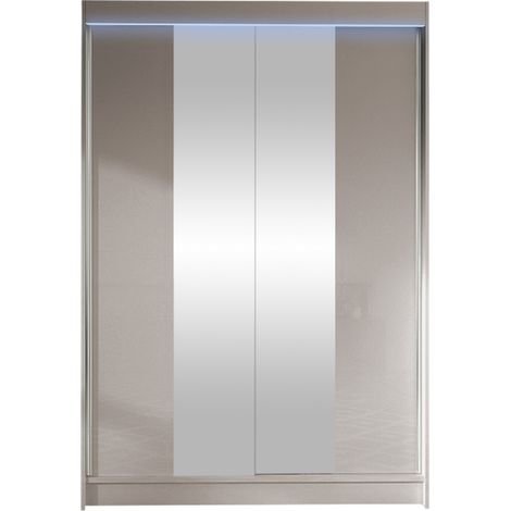 Armoire Closico 148, Cachemire, 200x120x58cm, Portes d'armoire: Coulissantes, Nombre d'étagères: 5, LED