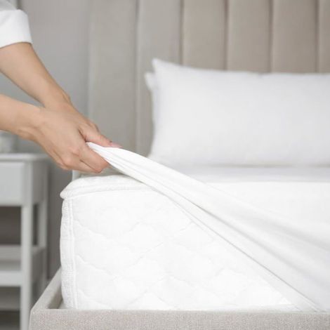 Couvre Et Protège-Matelas 1 Carré Demi Jersey Et Coton, Antibactérien Antitranspirant, Surmatelas Idéal Pour Linge De Lit Et Oreil (1/4)