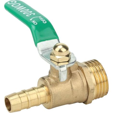 Robinet à tournant sphérique, robinet à tournant sphérique en laiton à filetage mâle G1/2" Poignée à levier vert Épaissir le robinet à tournant sphérique pour eau(8mm) (1/5)