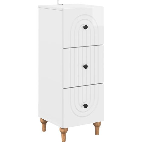 Drawer Cabinet High Gloss White 33 x 34.5 x 90 cm vidaXL