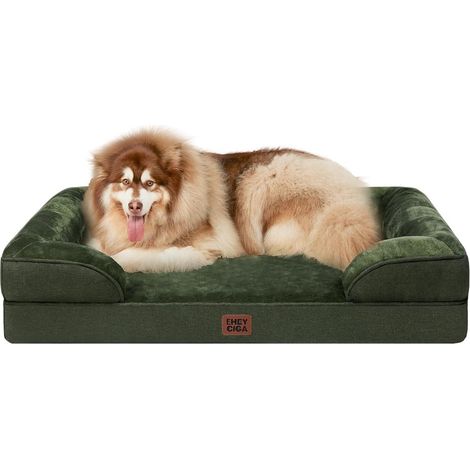 Hundebett Orthopädisches L 132 x B 104 x H 20 cm Dunkel Gr&xFCn (1/5)