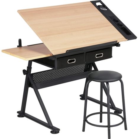 Table Dessin Inclinable 0-62.5° Hauteur Réglable Bois (1/5)