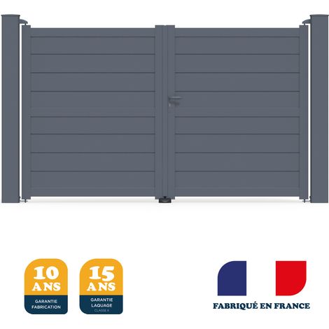 Portail battant prêt à poser ILY Gris 7016 L306 cm X 177cm en aluminium BELTY (1/4)