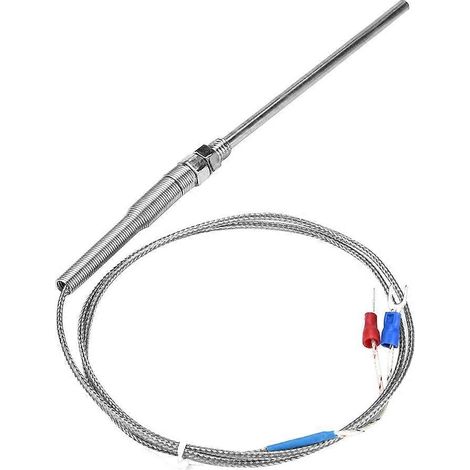 M8 Gewinde Typ K Thermoelement 100mm Sonde Temperaturfühlerdraht 0-400℃ (1 m)