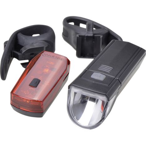 Filmer Fahrradbeleuchtung Set 30 LUX LED batteriebetrieben Schwarz (1/2)