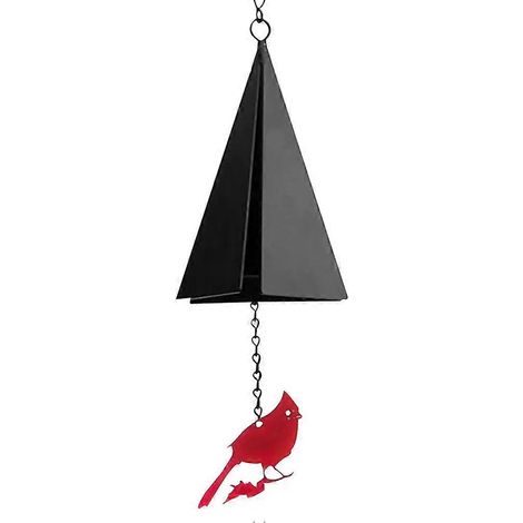 Carillon éolien triangulaire en fer rouge, décoration suspendue (1/5)
