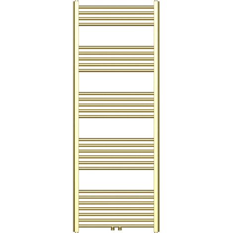 Handtuchheizkörper mit Mittelanschluss in gebürstetem Gold – 1600x600mm, 557 Watt (1/2)