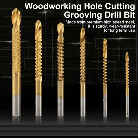 Ensemble de 6 Forets à Bois pour Scie Diamantée - Tailles 3mm, 4mm, 5mm, 6mm, 6.5mm, 8mm - KZQ