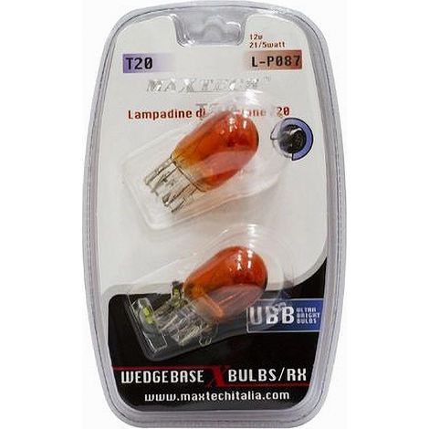 Trade Shop - Lampadine Di Posizione T20 12v 21/5 Watt Lampadine Ultra Luminose Maxtech L-p087 - (1/2)
