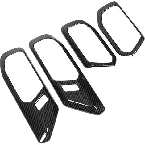 4pcs Habillages Poignées Portes Intérieures Carbone Look ABS pour Ford Bronco 2021 et Plus (1/5)