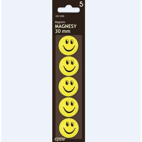 Magneti 30mm faccine sorridenti 5 pezzi grandi