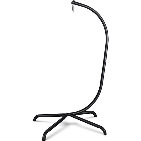 Hanging Egg Chair Holder, Solid Iron Hammock Chair Frame with Spring Hook, Stable Base, Heavy Duty Swing Chair Holder, 150kg, C Bracket for Hanging Chair (1/5)