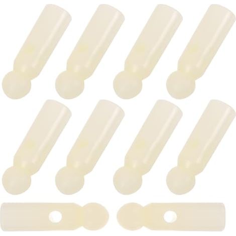 10 Pièces Perles de Queue pour Parapluie Pliant en Plastique Blanc, Accessoires Pratiques et Robustes pour Réparation et Remplacement D'os de Parapluie (1/5)