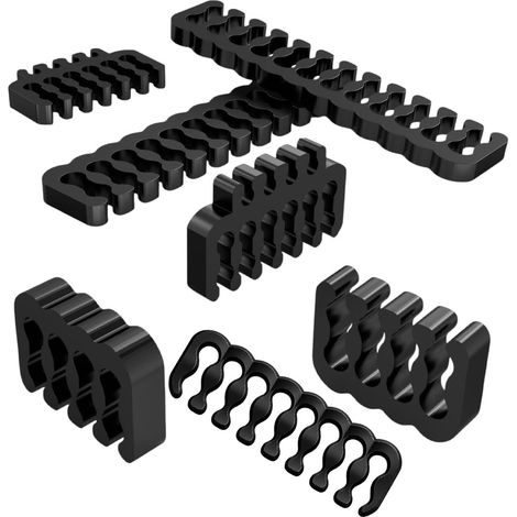 28Pcs Support de Câble, Kit de Peigne de Câble, Peignes de Câbles Organiseur de Câbles,Inclut 24 broches 16 broches 12 broches 8 broches pour Fil de Câble Office Home (1/5)