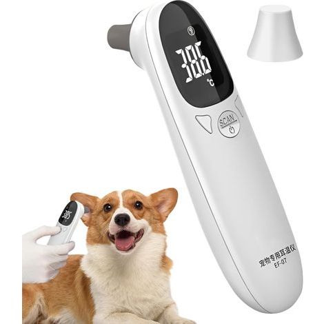 Schnelles digitales Veterinärthermometer, Hundeohrthermometer, hochpräzises LED-Display, Temperaturmessgerät für Nutztiere wie Schweine, Rinder, Hütehunde und Pferde (1/5)