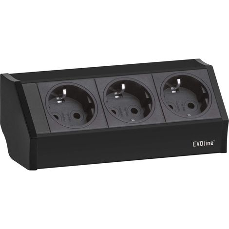 Bloc multiprise V-Dock 3 prises Schuko Noir