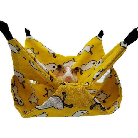 Hamac Pour Petit Animal - Laine Polaire Douce - Design Double Étage Avec Crochets - Pour Cage Rongeur - 1 Pièce (1/5)