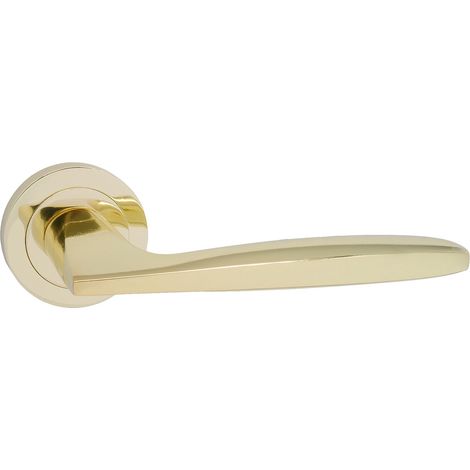 domino Türgriff Drückergarnitur Türklinke für Zimmertür, Bürotür, Kellertür & Innentür Türbeschläge aus Aluminium Messing Gold Türdrückergarnitur MIA-R M1 (1/5)