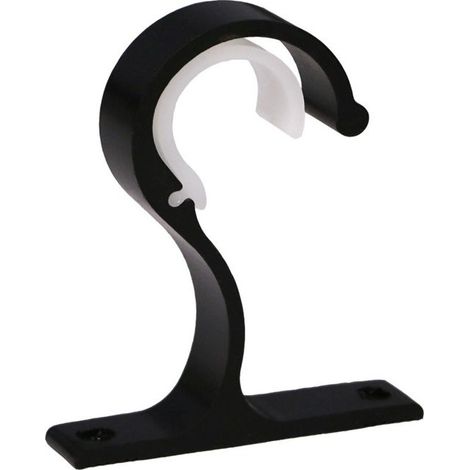 Lot de 2 supports de tringle à rideau, support de tringle de garde-robe en aluminium pour rideau ou garde-robe (noir) (1/5)