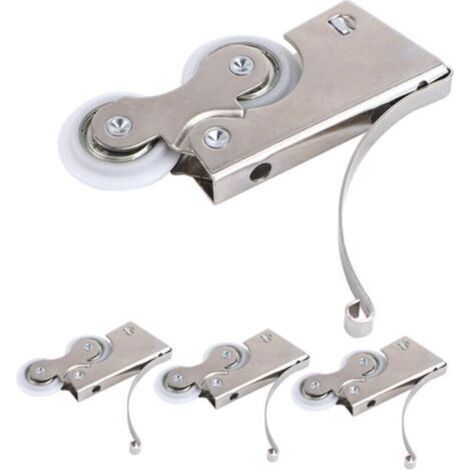 BUNTHAUS 4 Roulettes Métalliques Silencieuses pour Portes Coulissantes Galets à Roulement 608 Double Roue Kit 4 Pièces Accessoires pour Armoires et Fenêtres Coulissement Fluide et