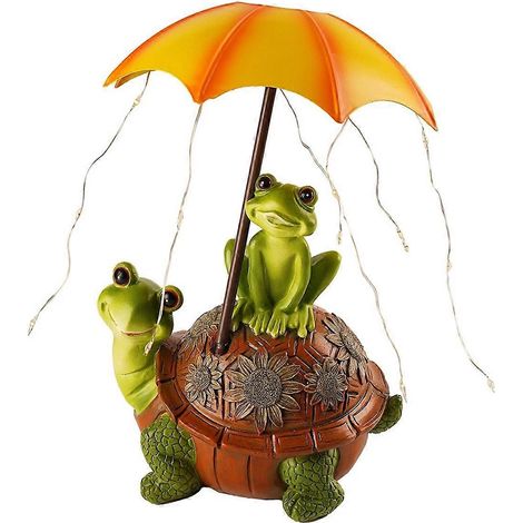 Statue solaire de jardin Tortue Grenouille Statue d'extérieur Statue de tortue de jardin (1/5)