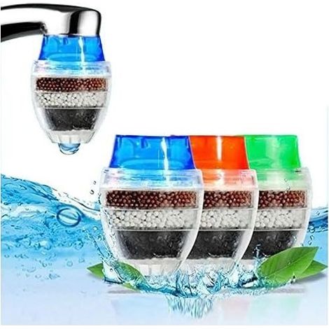 Lot de 3 mini filtres à eau pour robinet de maison en charbon de noix de coco (1/5)