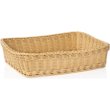 Panier rectangulaire 40 x 30 cm H 10 cm beige polypropylène WEAVER PRO - Was Germany (1/2)