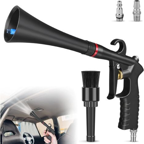 Pistolet de nettoyage pour voiture, utilisable avec un compresseur d'air pour éliminer rapidement la saleté. (1/5)