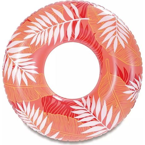 TrAdE Shop Traesio - Salvagente Gonfiabile Anello Galleggiante Piscina Tropicale Rosso Corallo 91cm 017549 - (1/5)