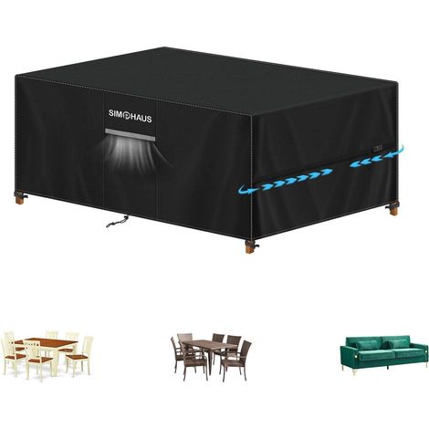 Gartentisch Abdeckung 150x90x75cm, Wasserdicht 420D Oxford, Schutzhülle für Gartenmöbel (1/5)