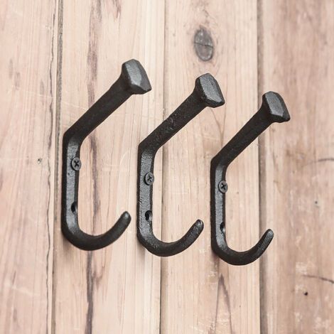 Crochets muraux à visser pour supports de plantes, rangement de balcon, rangement d'outils, garage, jardin, support mural pour plantes d'intérieur et d'extérieur (x3) (1/4)