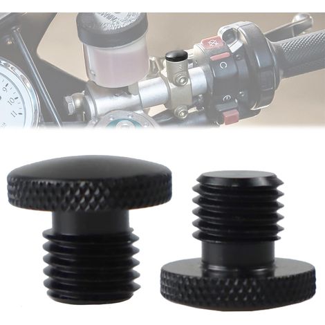 Motorcycle Mirror Caps, Motorcycle Accessories Screws, Universal CNC Aluminum Caps, Applicable to Most 2 x M10 Hours (1/5)
