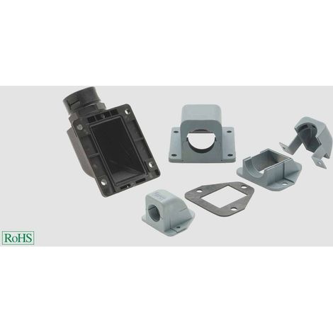 HELU 920515 HSSV-KF M Passacavo con flangia pieghevole Nero M25 1 pz.