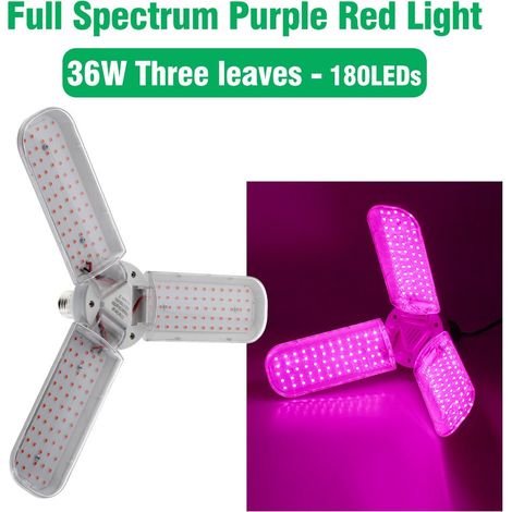 Vollspektrum LED-Growlampe für Innenraumpflanzen – 36 W, ideal für Sukkulenten, Gemüse, Blumen und lichtbedürftige Pflanzen – Gartenbaubeleuchtung mit integrierter Solar-Technologie – Dreiarmiges vers