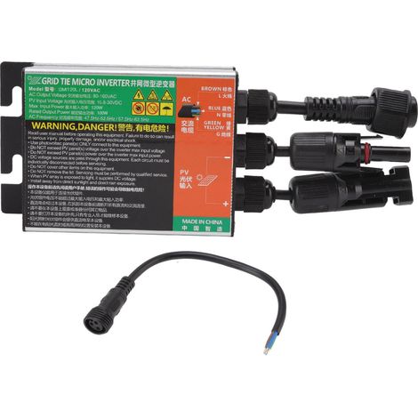 GMI Grid Tie Micro Inverseur Solaire PV Alliage d'aluminium IP55 Multi Protection 20x7.7x3.6cm 120L (1/5)